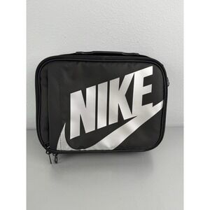 NIKE Hard Shell Lunch Box Insulated Black/Silver w/ Handle & Extra Pocket